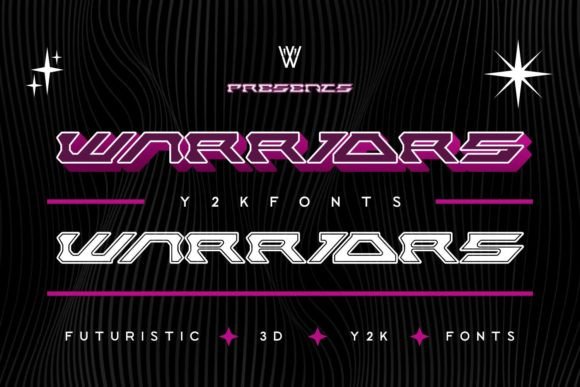 Warriors Font: A Cyberpunk Display for Y2K Designs